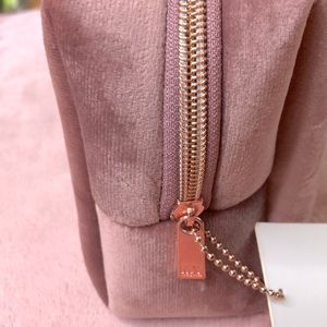 Rose Gold Pink Blush Velvet “Jet Set Ready” Bag
